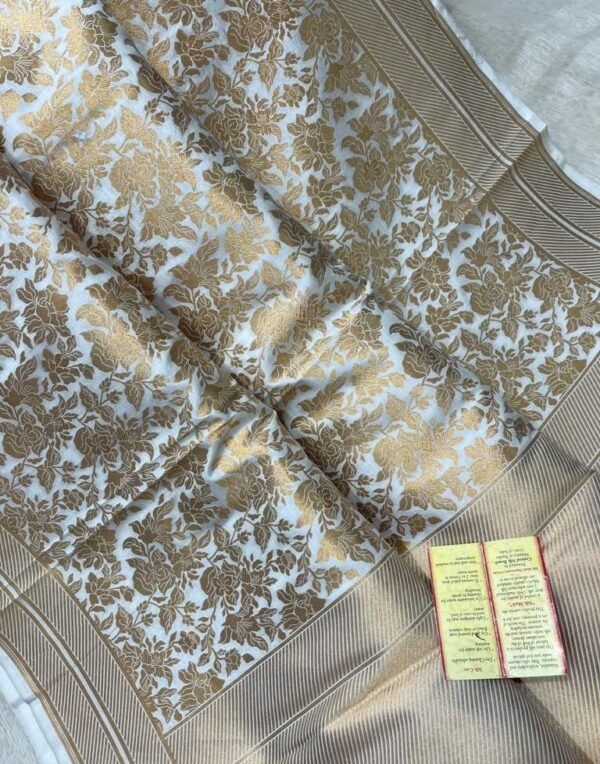BB 013 Banarasi Handloom Pure Paudi Katan Silk Saree - Image 2