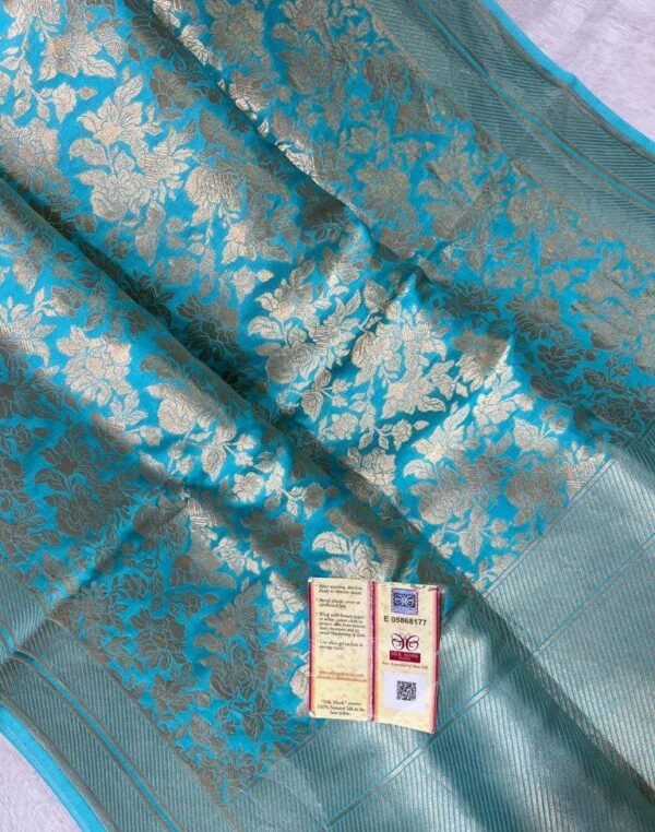 BB 013 Banarasi Handloom Pure Paudi Katan Silk Saree - Image 2