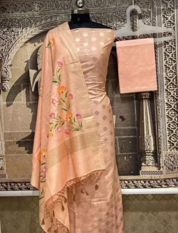 BB 015 Exclusive Banarasi pure cotton silk printed suit