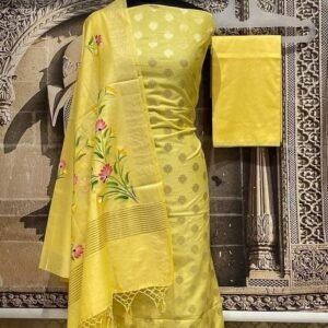 BB 015 Exclusive Banarasi pure cotton silk printed suit