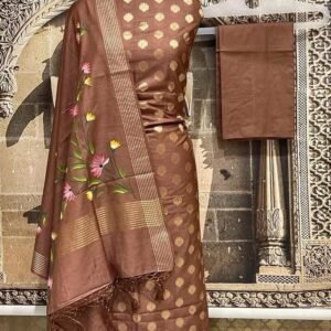 BB 015 Exclusive Banarasi pure cotton silk printed suit