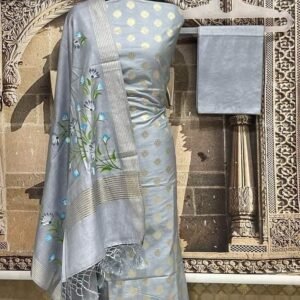 BB 015 Exclusive Banarasi pure cotton silk printed suit