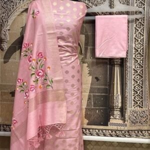 BB 015 Exclusive Banarasi pure cotton silk printed suit