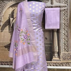 BB 015 Exclusive Banarasi pure cotton silk printed suit