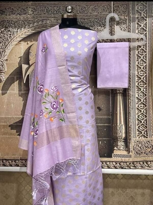 BB 015 Exclusive Banarasi pure cotton silk printed suit