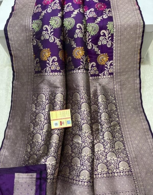 BB21 Banarasi handloom pure brocade katan silk saree