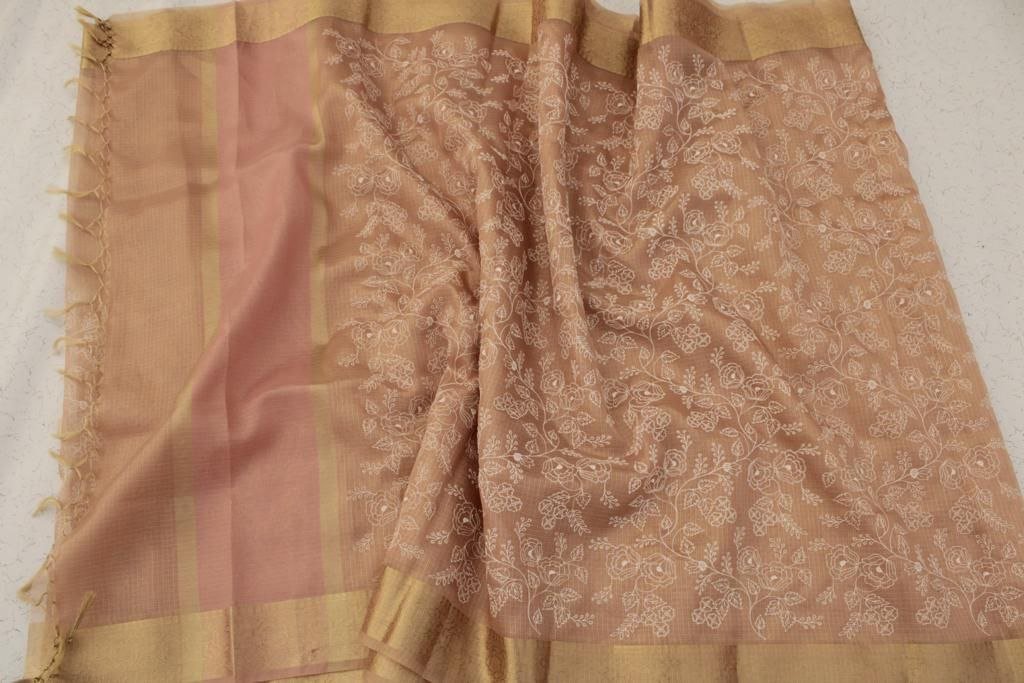 BB 23 Banarasi Tissue silk saree allover Chickenkari Jaal