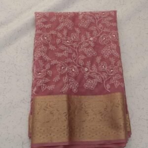 BB 24 Banarasi Dyable semi kora organza silk saree