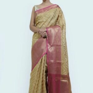 BB 29 Banarasi Kora Tissue Saree Zig Zag Pattern