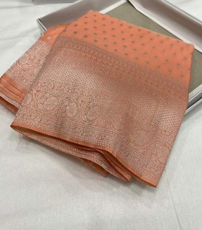 BB 38 Banarasi Dyeable soft semi Georgette silk saree