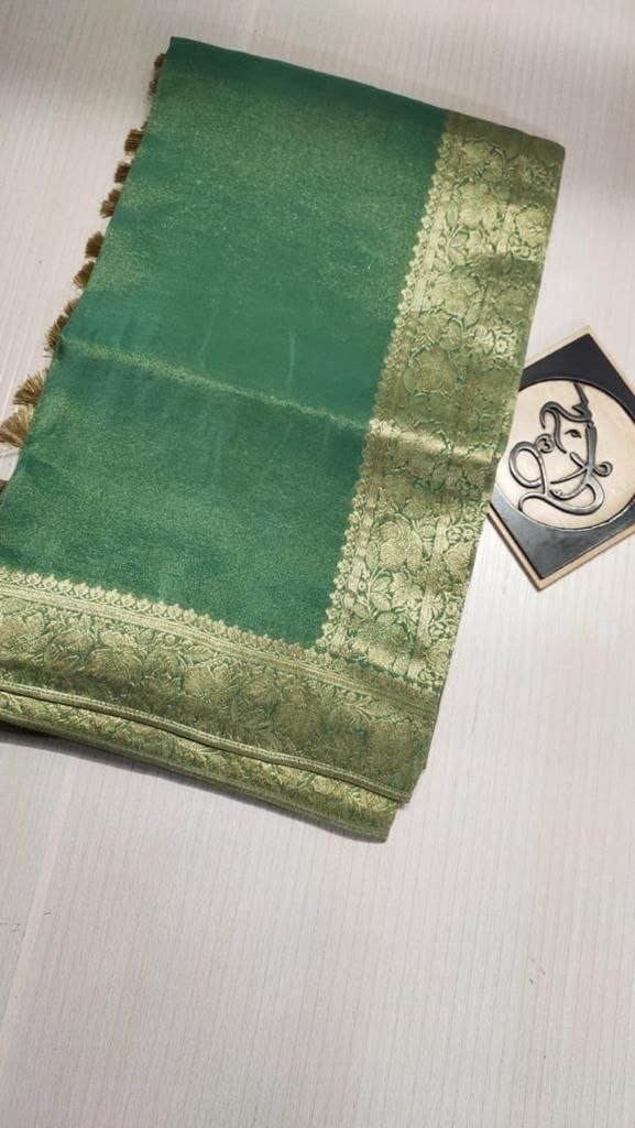 BB 39 Banarasi Dyeable semi Tissue silk saree