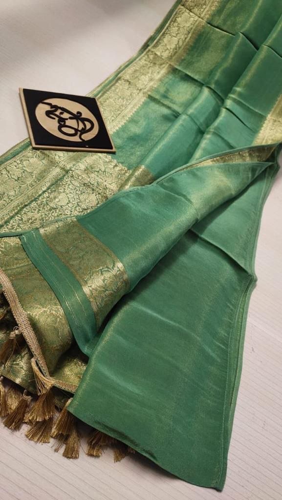 BB 39 Banarasi Dyeable semi Tissue silk saree - Image 2