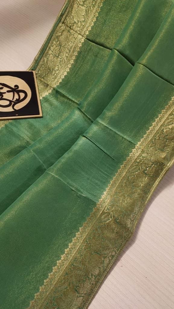 BB 39 Banarasi Dyeable semi Tissue silk saree - Image 3