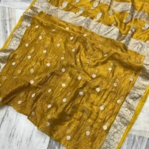 BB 41 Banarasi Dyeable semi Crush Tissue silk saree