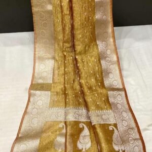 BB 41 Banarasi Dyeable semi Crush Tissue silk saree