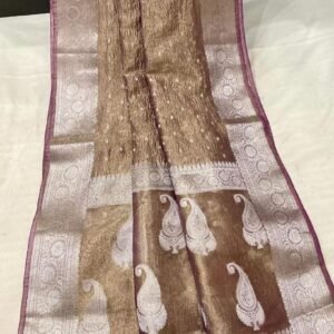 BB 41 Banarasi Dyeable semi Crush Tissue silk saree