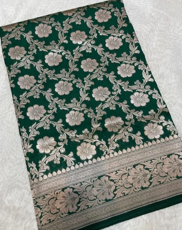 BB 51 Banarasi Semi katan silk saree - Image 4