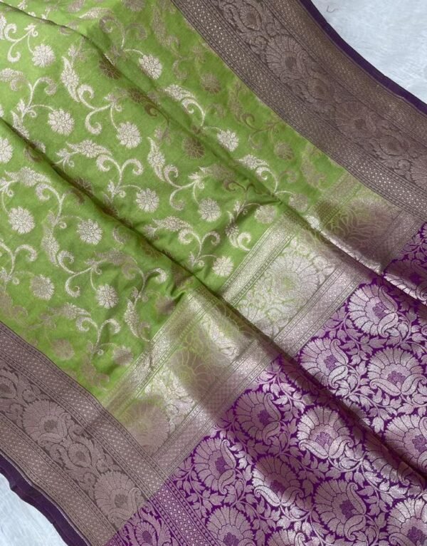 BB 51 Banarasi Semi katan silk saree - Image 2