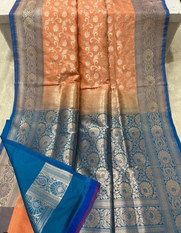 BB 51 Banarasi Semi katan silk saree - Image 3