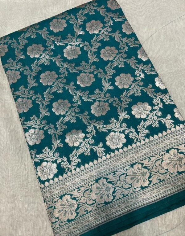BB 51 Banarasi Semi katan silk saree - Image 2