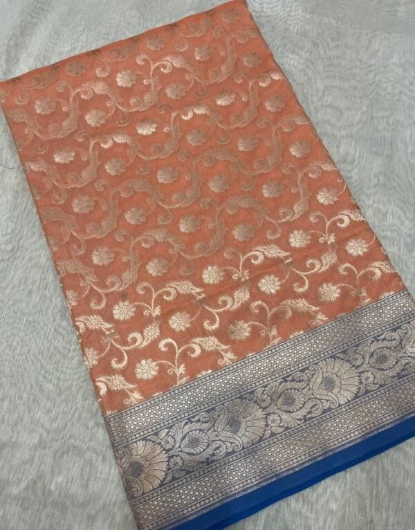BB 51 Banarasi Semi katan silk saree - Image 2