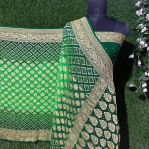 BB 54 Banarasi Pure khaddi Georgette bandhani saree