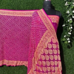 BB 54 Banarasi Pure khaddi Georgette bandhani saree