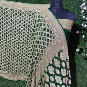 BB 54 Banarasi Pure khaddi Georgette bandhani saree