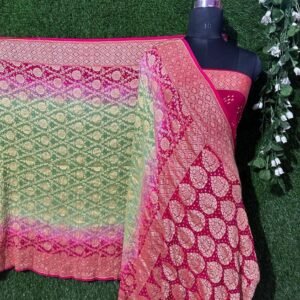 BB 54 Banarasi Pure khaddi Georgette bandhani saree