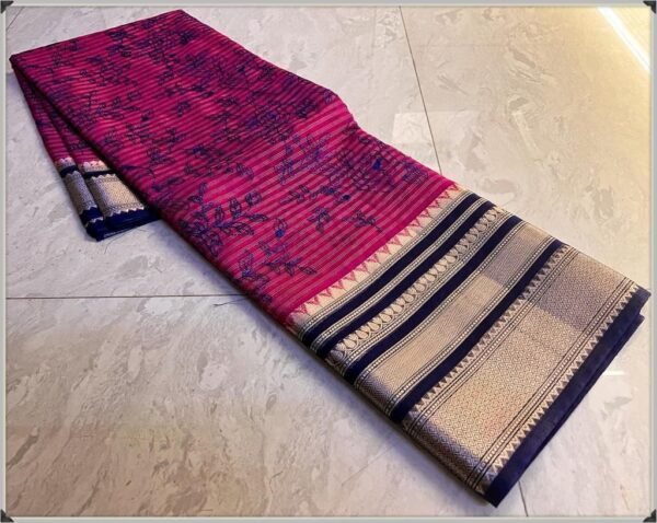 BB 55 Banarasi Dyeable semi kora organza silk saree - Image 5