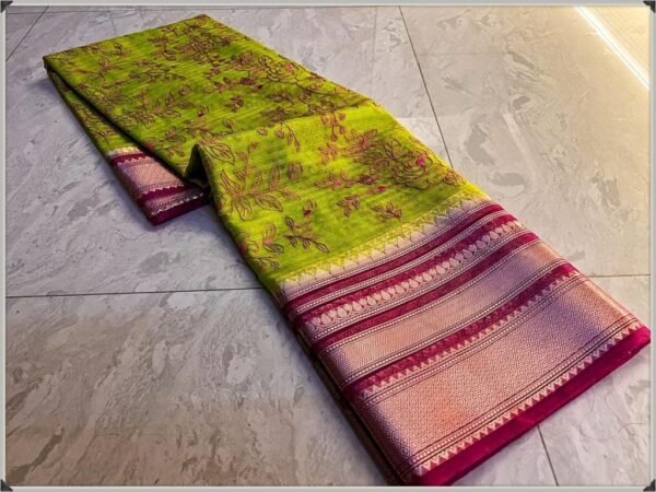 BB 55 Banarasi Dyeable semi kora organza silk saree