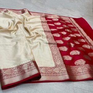 BB 56 Banarasi Dyeable semi kora organza silk saree