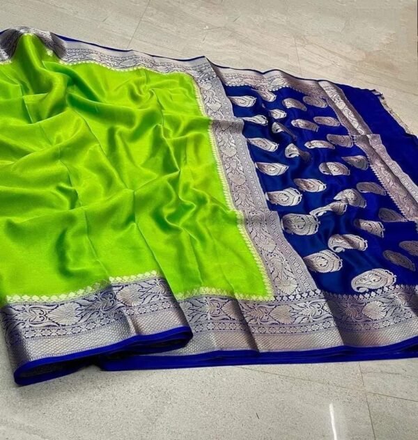 BB 56 Banarasi Dyeable semi kora organza silk saree