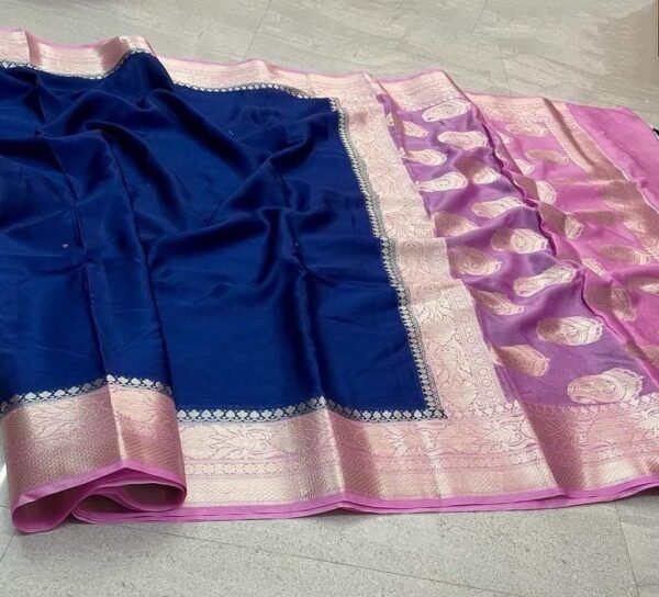 BB 56 Banarasi Dyeable semi kora organza silk saree