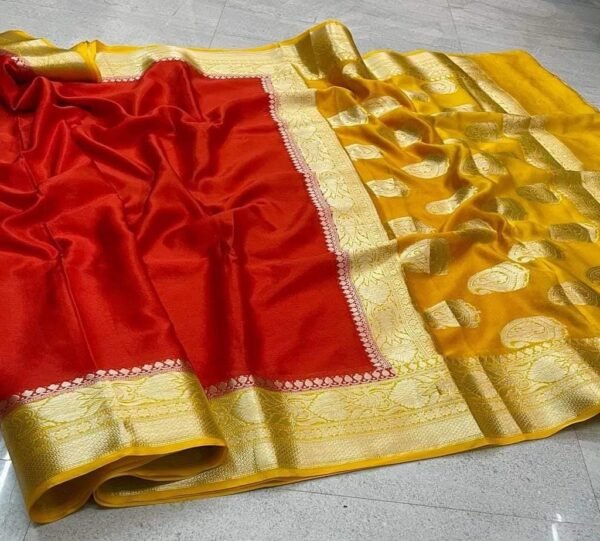 BB 56 Banarasi Dyeable semi kora organza silk saree