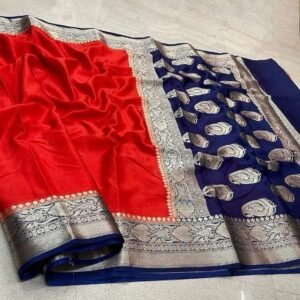 BB 56 Banarasi Dyeable semi kora organza silk saree