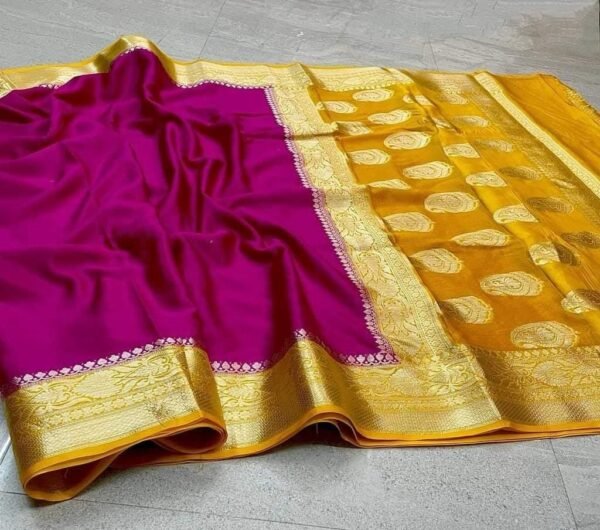 BB 56 Banarasi Dyeable semi kora organza silk saree