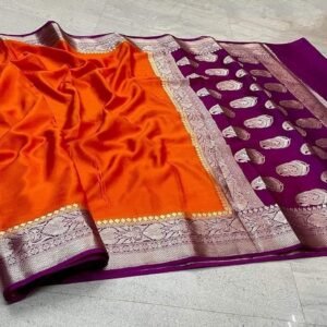 BB 56 Banarasi Dyeable semi kora organza silk saree