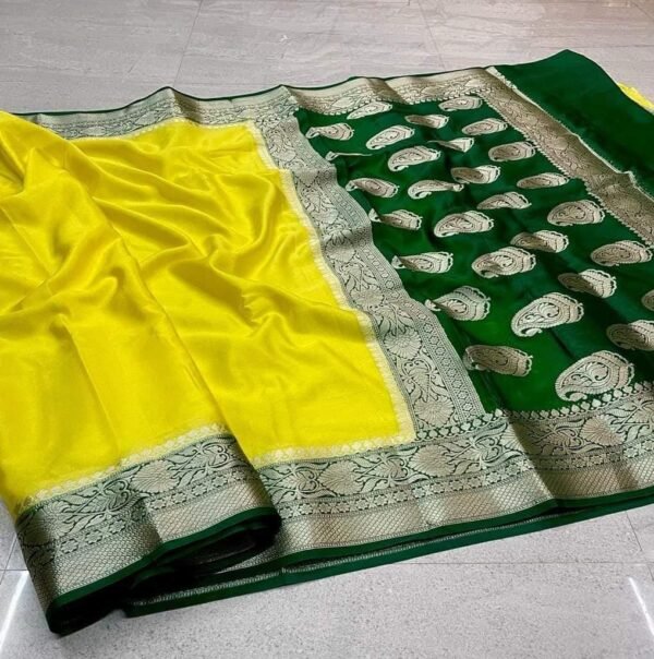 BB 56 Banarasi Dyeable semi kora organza silk saree